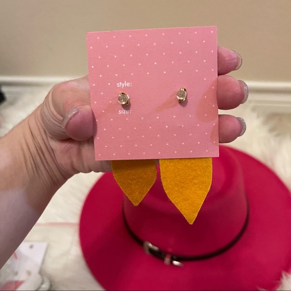 Pencil Bright Yellow & Pink Seed Beaded Teacher Statement Earrings - Picture 4 of 8